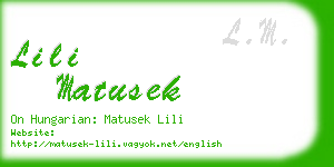 lili matusek business card